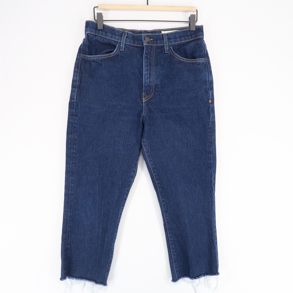 Imogene And Willie Elizabeth Crop Jeans Womens 30 Blue High Rise‎ Raw Hem Slim